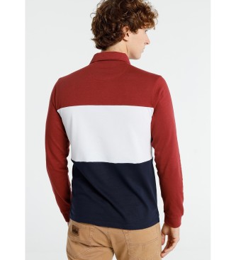 Lois Jeans Polo brod  manches longues College 61 rouge, blanc, marine