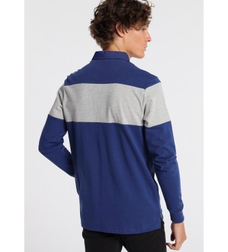 Lois Polo Long Sleeve Stripe Chest Stamps blue