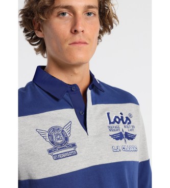 Lois Polo Long Sleeve Stripe Chest Stamps blue
