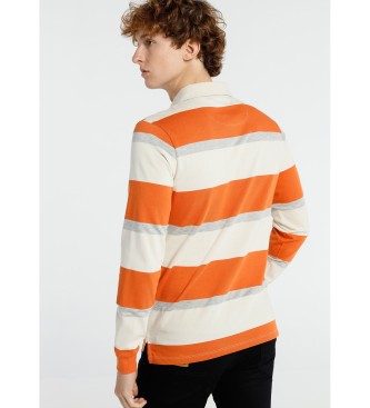 Lois Long Sleeve Polo Heavy Stripes orange