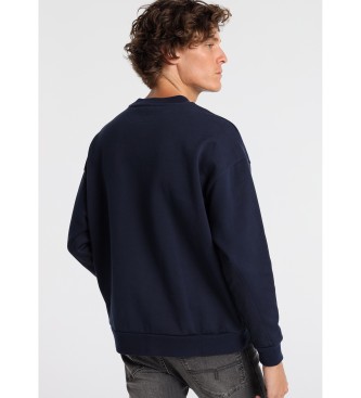 Lois Jeans Sweatshirt Big Pocket Zipper navy