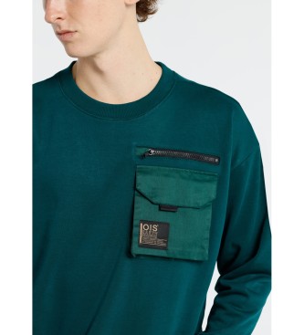 Lois Sweatshirt Big Pocket Zipper verde
