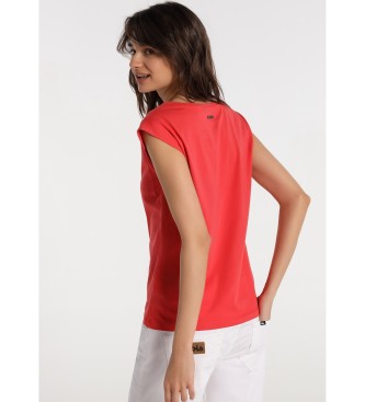 Lois Lois Jeans T-shirt - Peak Neck Sleeveless red