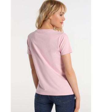 Lois Jeans Majica Lois Jeans - grafična majica s kratkimi rokavi roza
