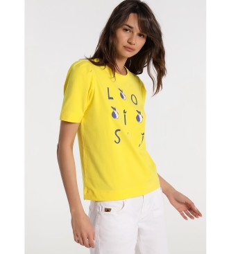 Lois Camiseta Lois Jeans - Manga Pliegue Volumen amarillo