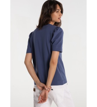 Lois T-shirt Lois Jeans - Manica plissettata Navy