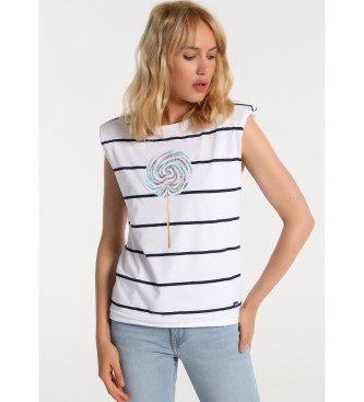 Lois Jeans Lois Jeans T-shirt - Maxi Shoulders With Graphic white