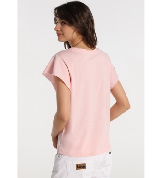 Lois Camiseta Lois Jeans - Slub Cuello Pico rosa