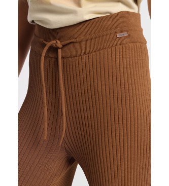 Lois Tricot Canale Pants | Brown Wide Leg