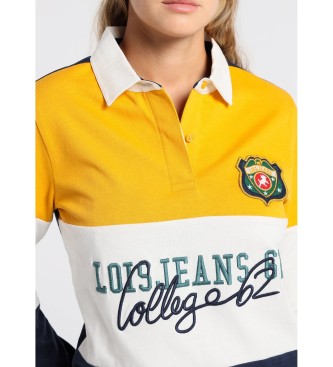 Lois Navy, white, yellow polo shirt