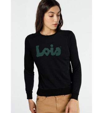 Lois Jeans Logtipo Flock sweatshirt preto