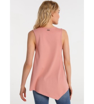 Lois T-shirt con grafica asimmetrica rosa