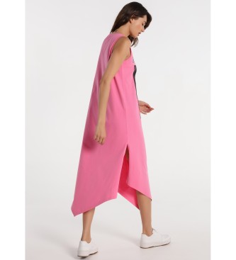 Lois Vestido comprido Pico Grafica rosa