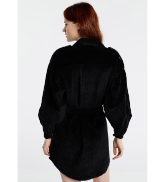 Lois Victoria-Barbol Buttoned Dress Volume Thick Corduroy black