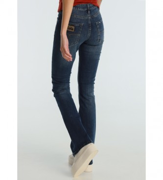 Lois Agata-Sandory Jeans Blu Medio Tasche Plastron Blu Navy