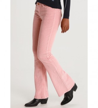 Lois Jeans Coty Flare-Barbol Broek Dik Corduroy kleur roze