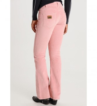 Lois Jeans Pantaloni Coty Flare-Barbol in velluto a coste spesso rosa
