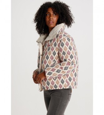 Lois Casaco Puffer Kytoto-Arcos Impresso bege