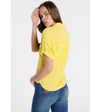 Lois Camisa de Algodão Algodão Amarelo