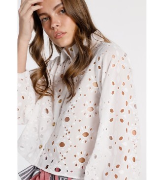 Lois Jeans Hvid matriceret skjorte med lange rmer