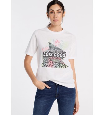 Lois Jeans T-shirt con grafica color zucchero bianca
