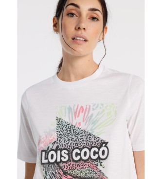 Lois Jeans T-shirt con grafica color zucchero bianca
