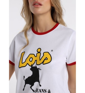 Lois T-shirt branca de manga comprida