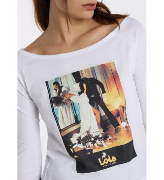 Lois T-shirt branca de manga comprida