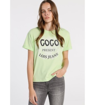 Lois Jeans T-shirt com decote nas costas verde