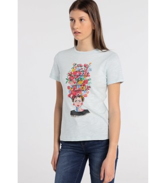Lois T-shirt con grafica a fiori blu