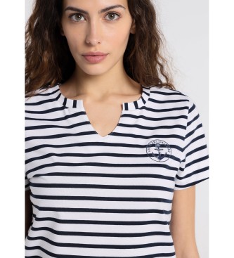 Lois Jeans T-shirt da marinaio Stripe It Up bianca