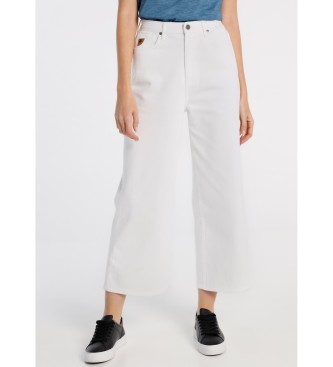 Lois Jeans Jeans Denim Colour Wide Leg Crop Fit White
