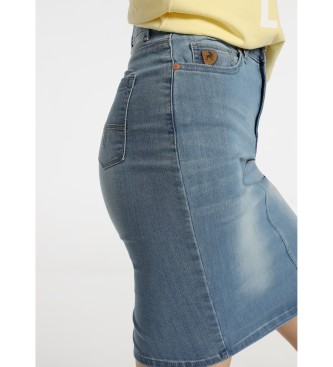Lois Jeans Denim hjtaljet nederdel - High White