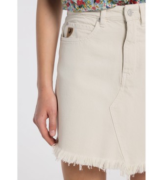Lois Off-white Regular Fit Denim Skirt