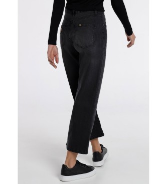 Lois Jeans  Dżinsy - Box Tall Straight Wide Crop czarny