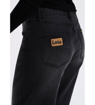 Lois Jeans  Dżinsy - Box Tall Straight Wide Crop czarny