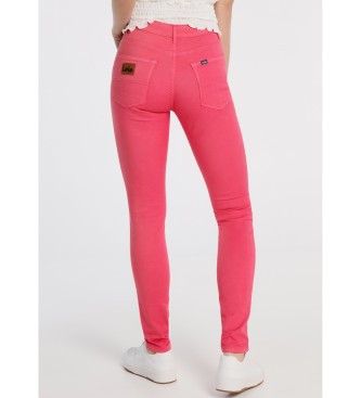 Lois Pantaloni skinny fit color twill rosa