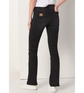 Lois Jeans taille moyenne : Push - up Flare noir