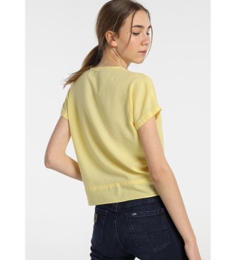 Lois Jeans T-shirt Geknoopt geel