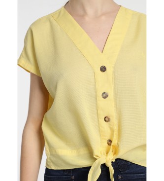 Lois Jeans T-shirt Geknoopt geel