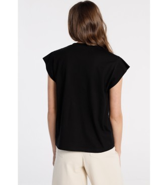 Lois Sleeveless Top With Black Graphic