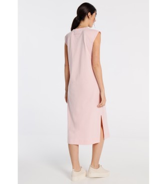 Lois Long Sleeveless Dress With Pink Graphic