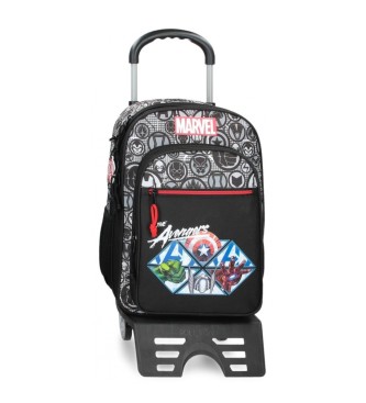Disney Avengers Heroes Backpack Two compartments with trolley black -30x40x13cm