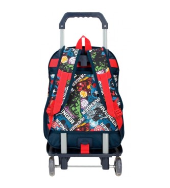 Joumma Bags Avengers Legendary 40 cm skolerygsk med to rum og navy trolley