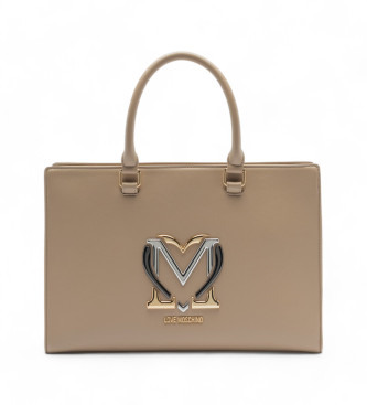 Love Moschino Quadratische beige Tasche