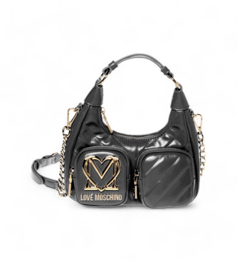 Love Moschino Obliquo Quiltet taske sort