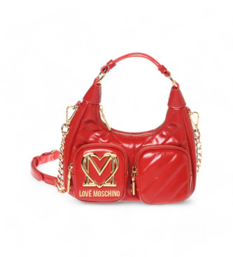 Love Moschino Pikowana czerwona torba Obliquo