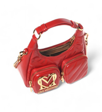 Love Moschino Pikowana czerwona torba Obliquo