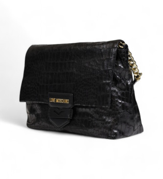 Love Moschino Soft Croco taske sort