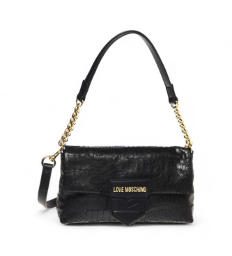 Love Moschino Saco em croco macio preto